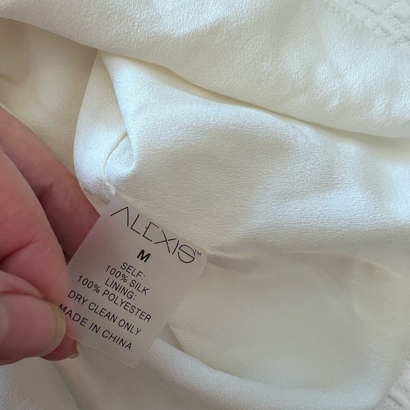 Alexis Wesley One-Shoulder Silk Mini Dress  Cream - Picture 15 of 16